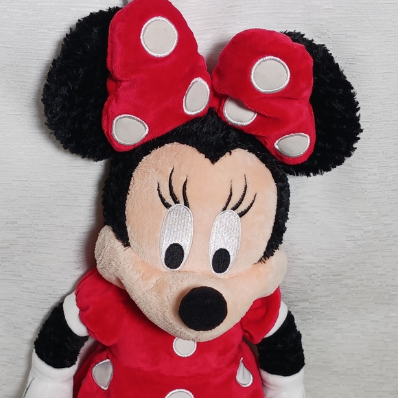 Disney Store Minnie Mouse Red Polka Dot Velour Plush 20" Doll Exclusive Patch - Picture 3 of 11